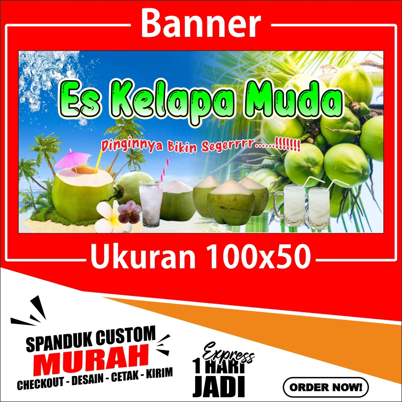 Jual Banner Es Kelapa Muda Spanduk Es Kelapa Muda 100x50cm Cod Shopee Indonesia 9396