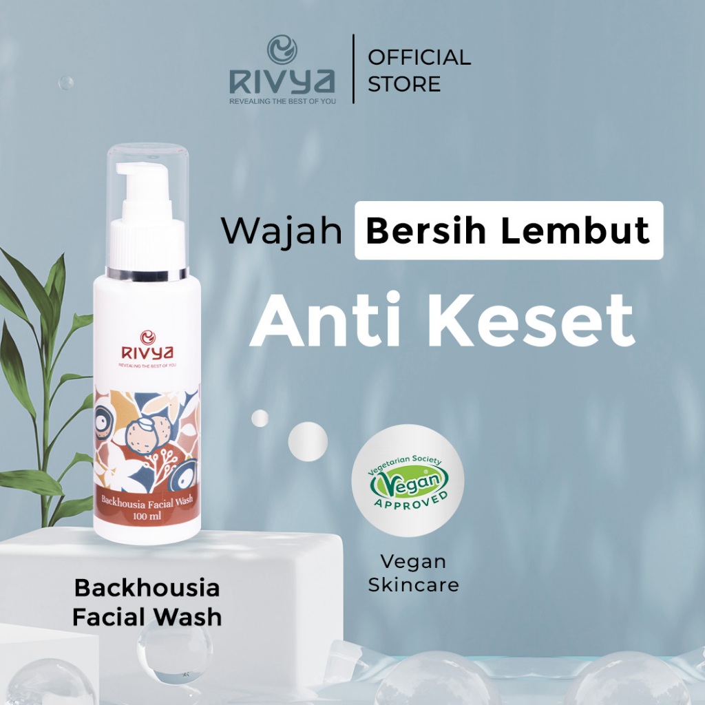 Jual RIVYA Backhousia Facial Wash Low pH Cleanser Brigtening Vegan