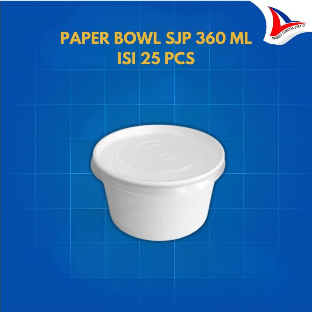 Jual Paper Bowl Sjp 360 Ml - 500 Ml Dan Tutup / Mangkok Kertas Isi 25 ...