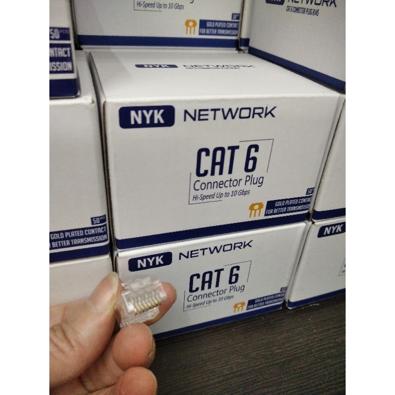 Jual NYK Konektor RJ45 CAT6 Connector RJ45 CAT 6 isi 50pcs | Shopee ...