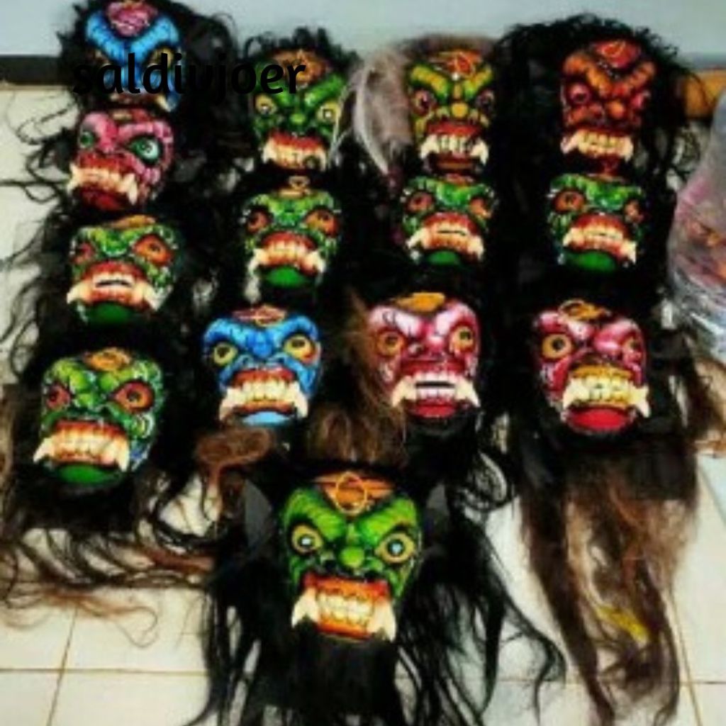 Jual COD Topeng Gedruk Rampak Buto Ijo Bahan Mika Rambut Panjang ...