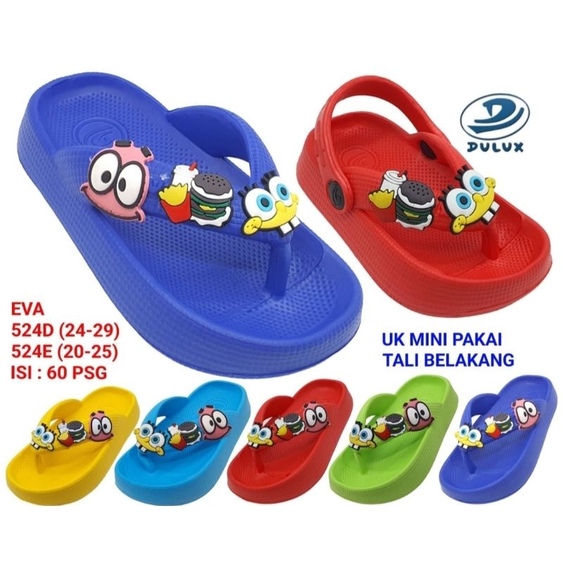 Jual Sandal anak japit Dulux 524 D motif spongeboy sz 2429 Shopee