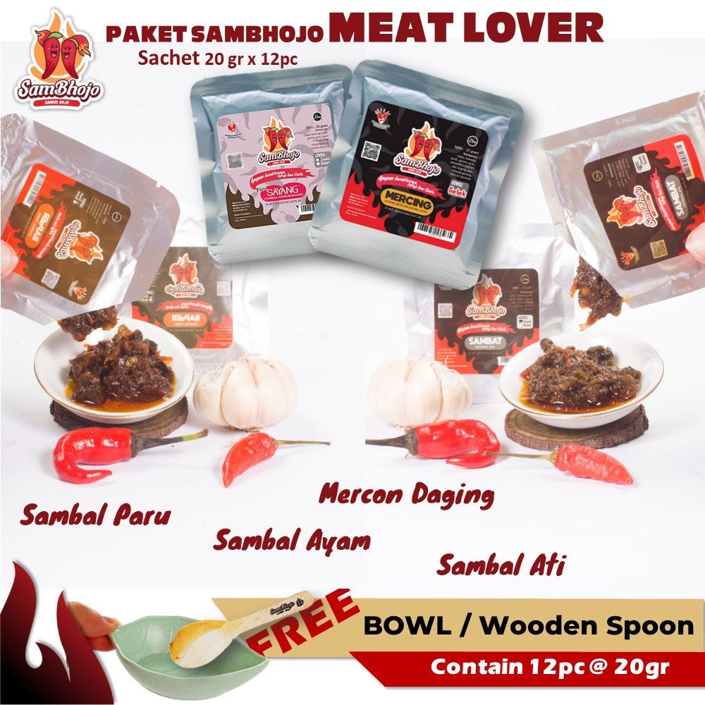 Jual Sambhojo Sambal Sachet Paket Sambal Meat Lover 12pc Shopee Indonesia