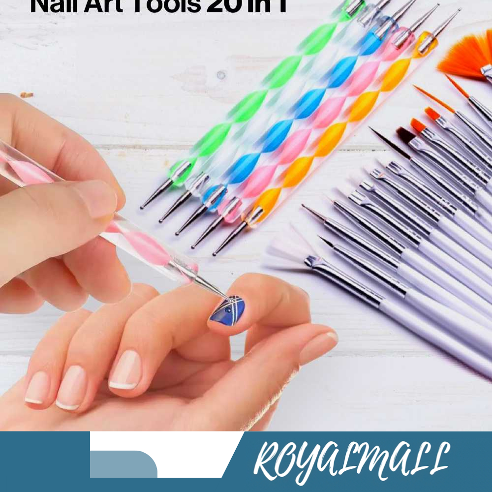 Jual Kuas Kuku Lukis 20 in 1 Nail Art Dotting Brush Tool Tools / Alat