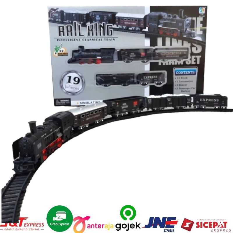 Jual mainan kereta api rail king 19pcs mainan kereta api besar | Shopee ...