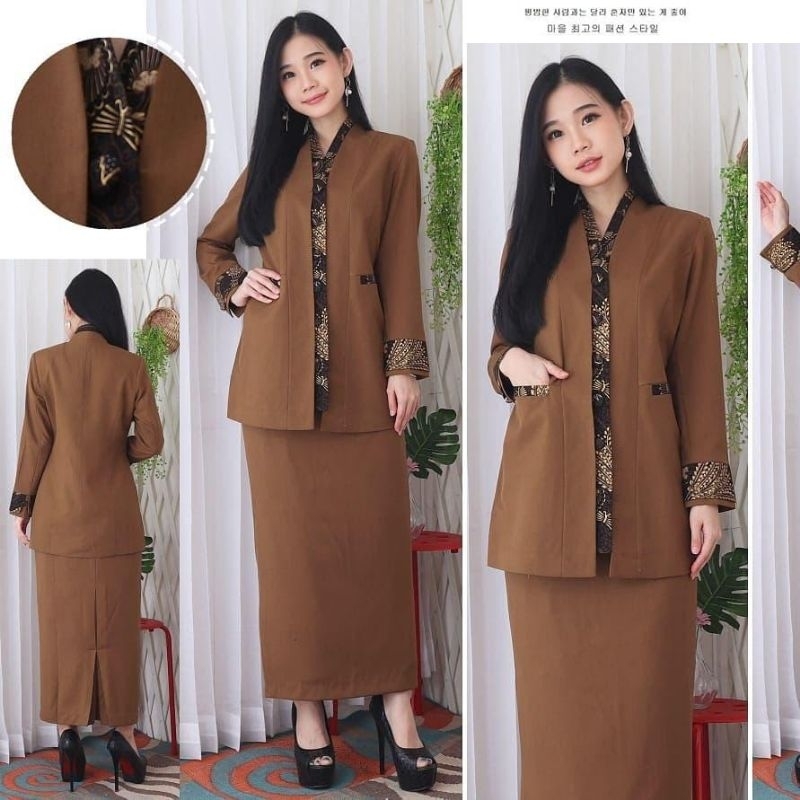 Jual Jas Blazer Batik Wanita Asn, Pns Model 5001 Warna Pemda Aceh Set ...