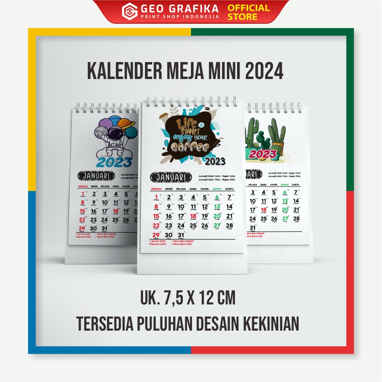 Jual Kalender Meja Mini Kalender Duduk Mini Tahun 2024 - Geo Grafika ...