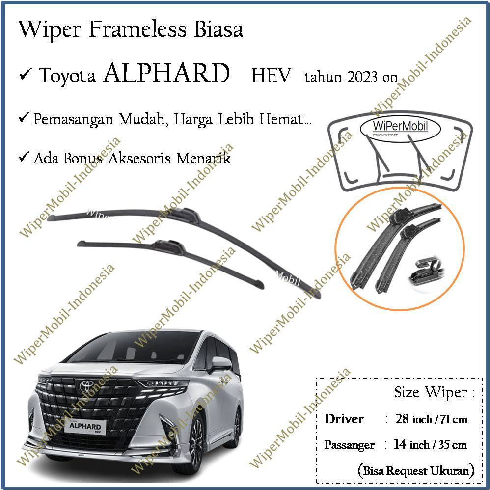 Jual Wiper Frameless Biasa Kaca Mobil Toyota Alphard Hev Tahun