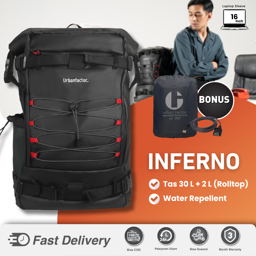 Jual Tas Ransel Backpack Rolltop Pria Urban Factor - Inferno | Shopee ...