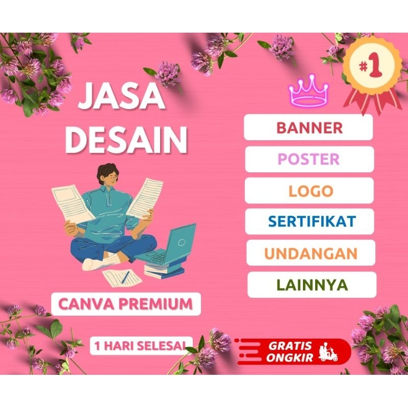 Jual Jasa Desain Premium Banner Poster Logo Menu Makanan Sertifikat Brosur Undangan 2290