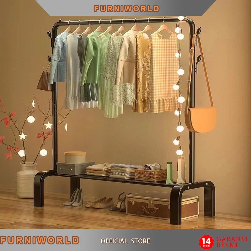 Jual Gantungan Baju Besi Rak Baju Rak Jemuran Portable Stand Hanger Single Tempat Pakaian