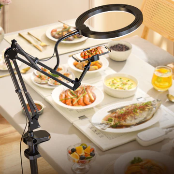 JOPREE F1A LED Ring Light Dudukan Meja Tripod Stand Smartphone For Video Makeup Food Selfie