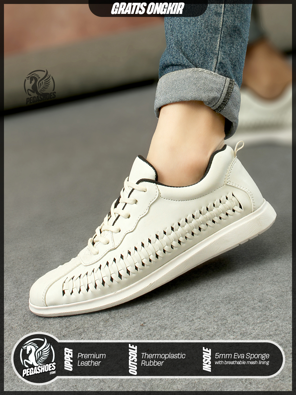 Jual PGS x PROSCA - Sneakers Pria Kulit Asli Kasual Wisuda Lamaran Kets ...