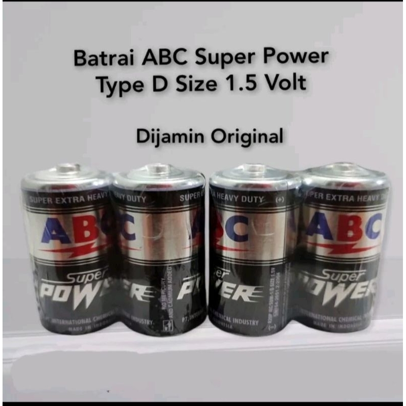 Jual Baterai Abc Super Power Type D Isi 2 Ukuran Besar Jumbo Bisa