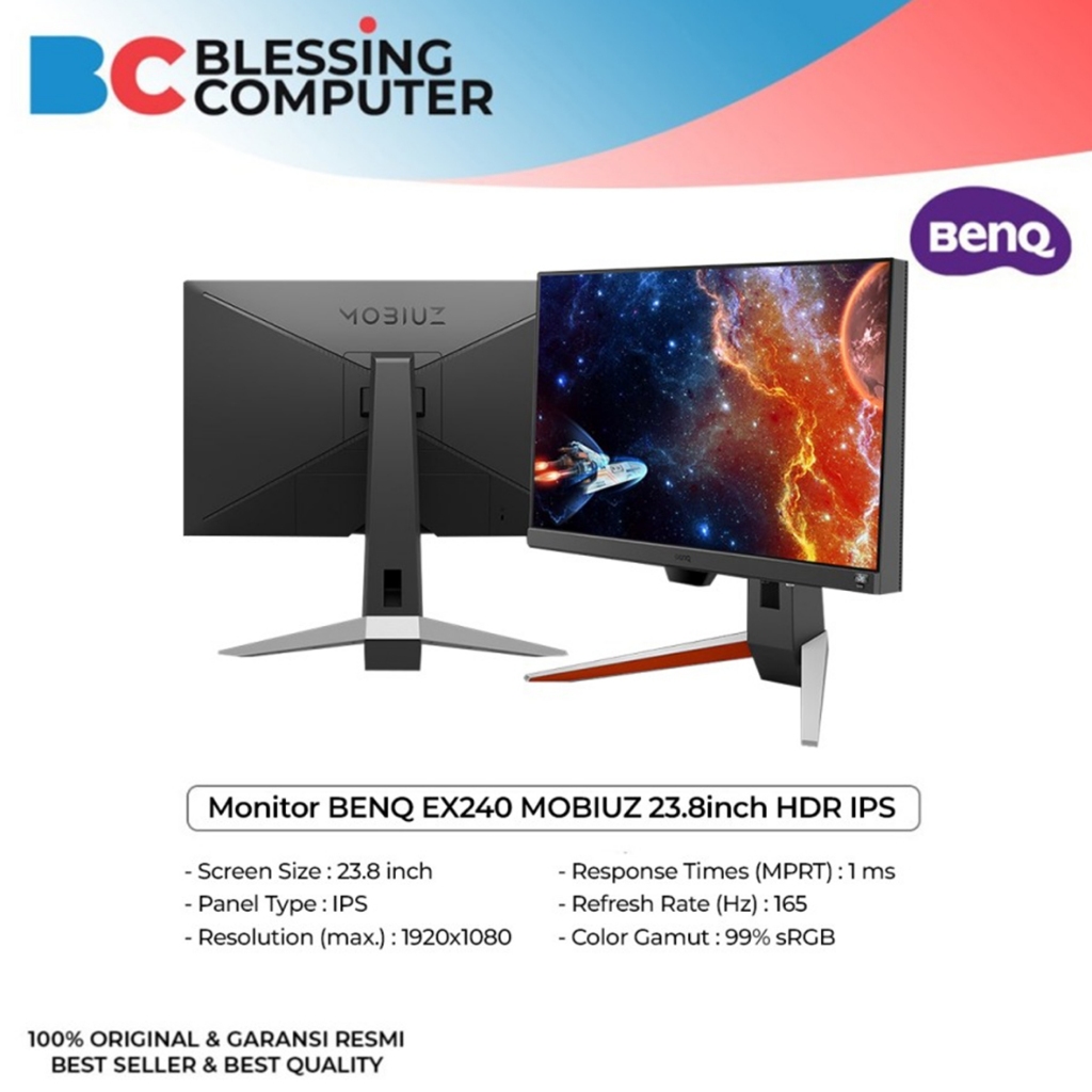 Jual Monitor Benq Ex240 Mobiuz 238inch Hdr Ips 1920x1080 165hz 1ms