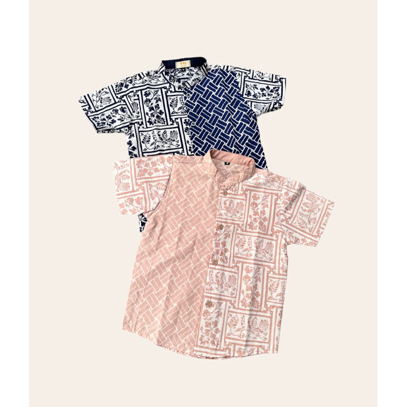 Jual kemeja batik couple warna navy dan coksu | Shopee Indonesia