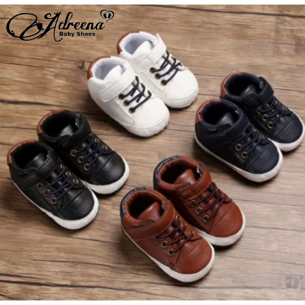 Jual Sepatu bayi prewalker sepatu anak laki laki BOOTS LEATHER usia 1