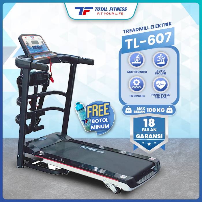 Jual Total Fitness Treadmill Elektrik Electric Manual Multifungsi Tl