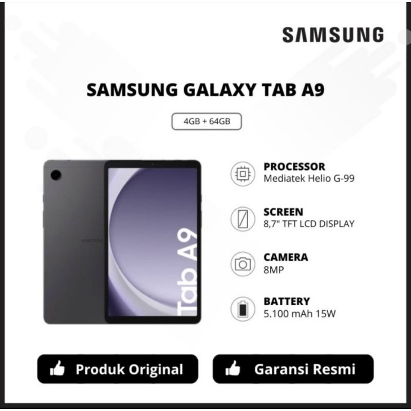 Jual Samsung Galaxy Tab A9 LTE 4/64 Garansi Resmi Shopee Indonesia