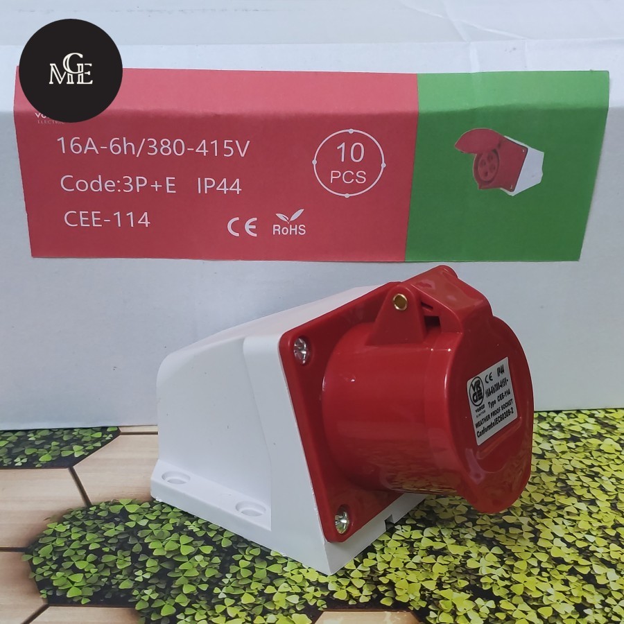 Jual Industrial Surface Socket 5 Pole 16A CEE 115 Stop Kontak Genset ...