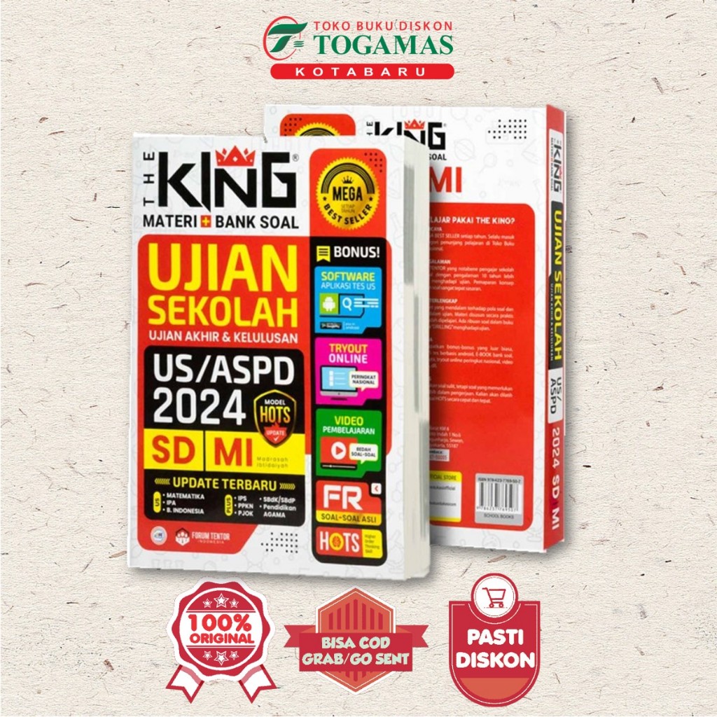 Jual BUKU US SD THE KING MATERI BANK SOAL UJIAN SEKOLAH US-ASPD SD-MI ...