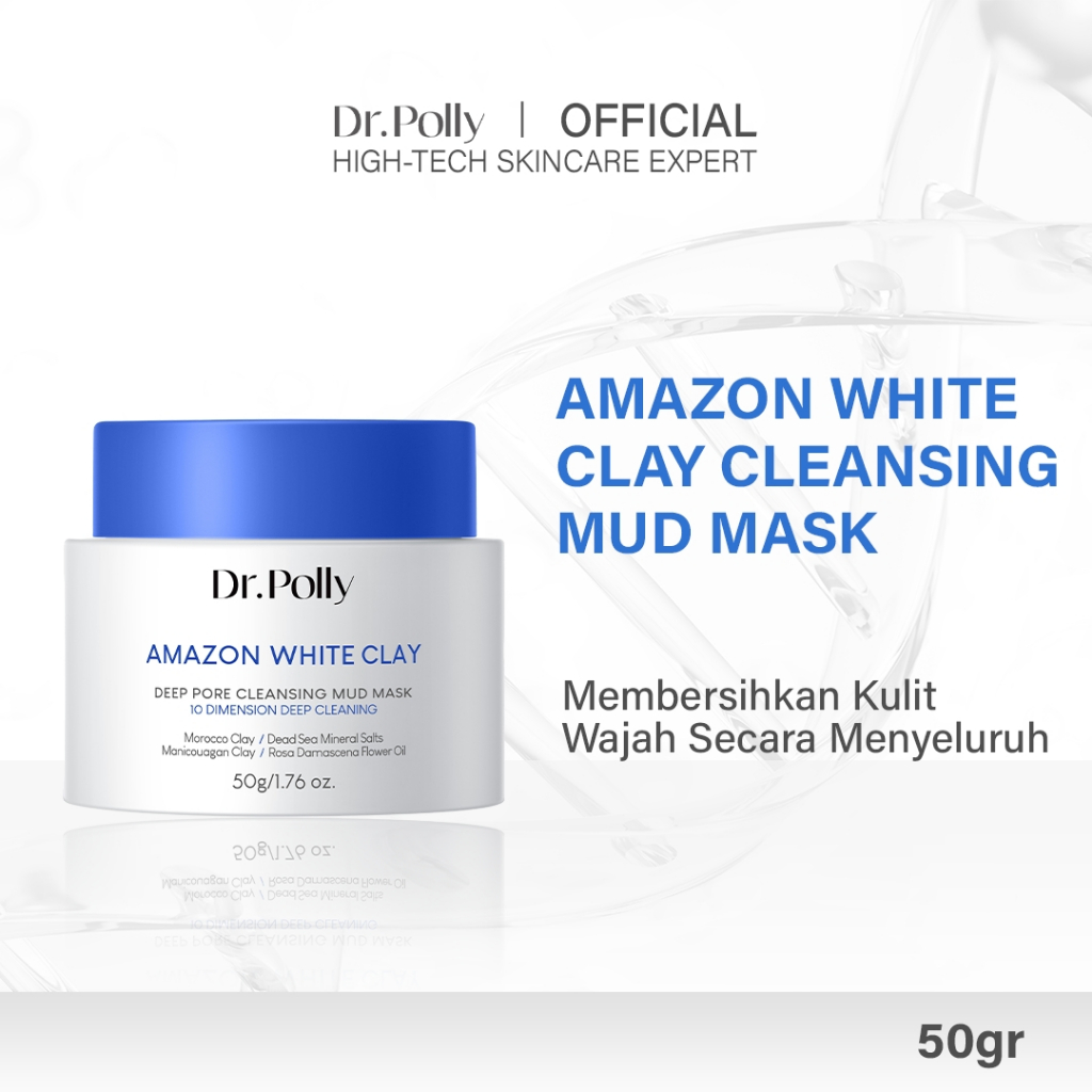Jual [BPOM] Dr.Polly Amazon White Clay Deep Pore Cleansing Mud Mask 50g