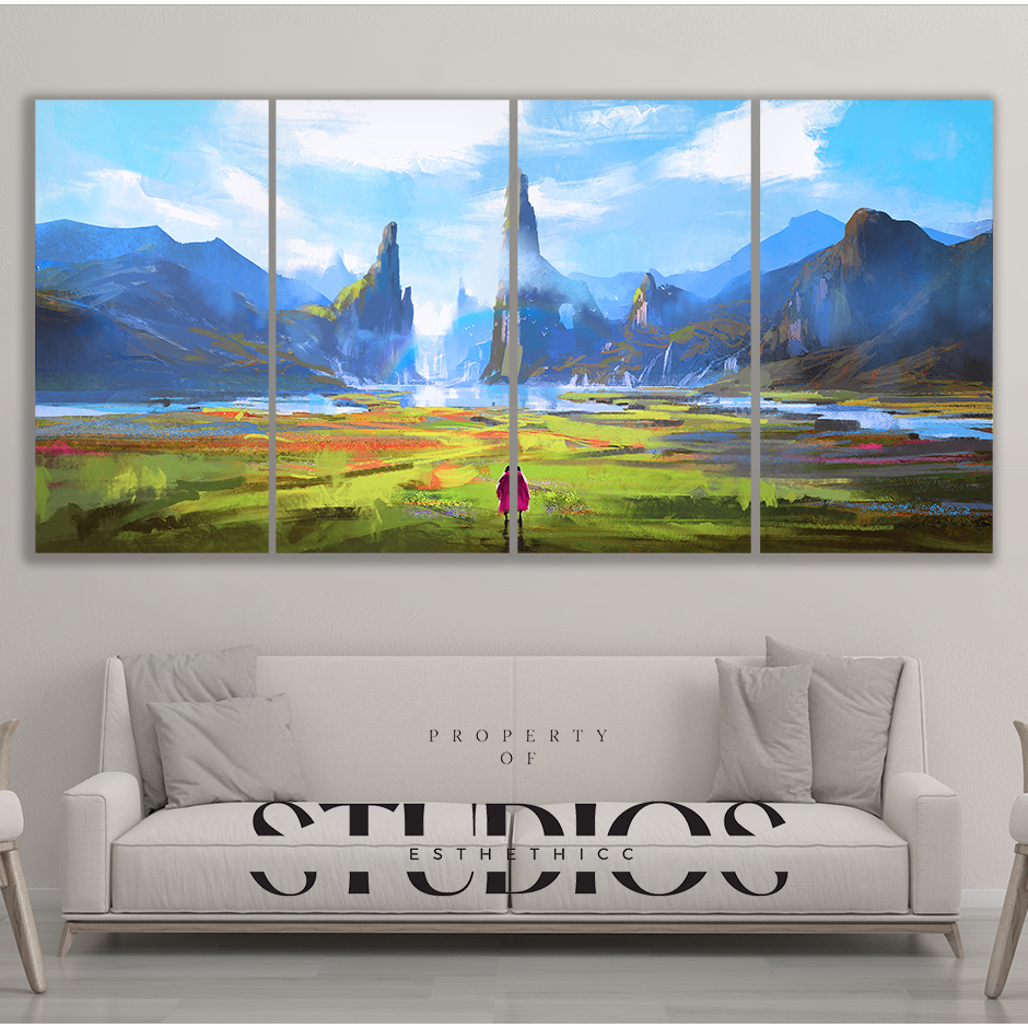 Jual #BIGART05 WALL DECOR BESAR PEMANDANGAN ALAM LANGIT PADANG RUMPUT ...