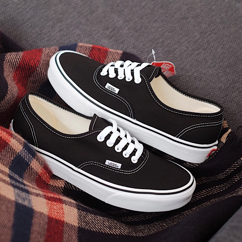 SEPATU VANS ORIGINAL RESMI AUTHENTIC CLASSIC BLACK WHITE