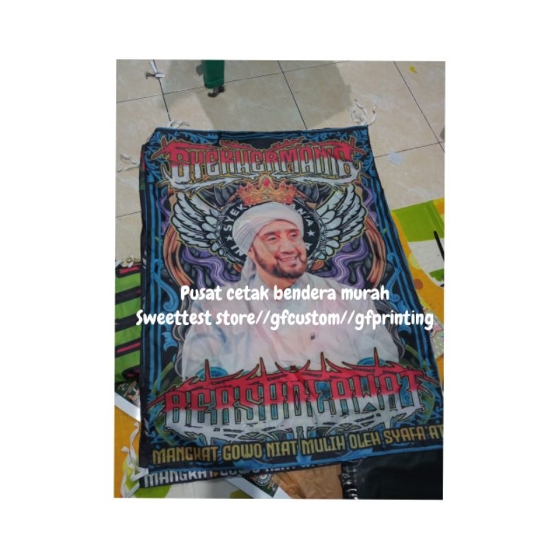 Jual READY STOK + 1 HARI DIKIRIM, BENDERA SHOLAWAT, BENDERA HABIB SYECH ...