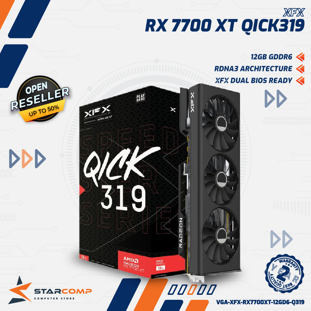 Jual XFX Radeon RX 7700 XT 12GB GDDR6 SPEEDSTER QICK 319 VGA RX7700XT ...