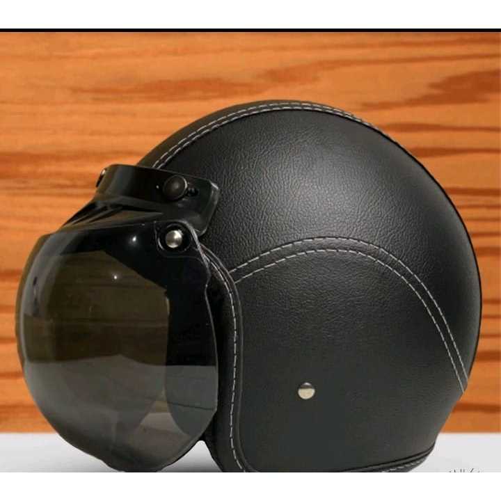 Jual Helm Bogo Kulit Full Leher Retro Dewasa Sni Pria Wanita Shopee Indonesia