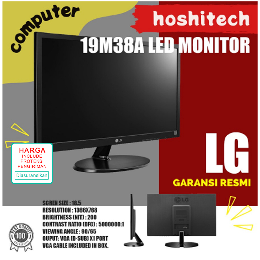 Jual MONITOR LED LG 19M38A 19" Inch Murah Resmi 1TH | Shopee Indonesia