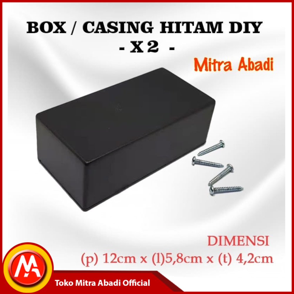 Jual Box Kotak Casing Plastik X2 for Komponen DIY Ukuran 12 x 5,8 x 4,2 ...