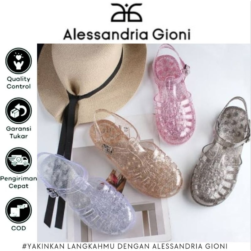 Jual Ag Meishaage Jelly Transparan Gliter Meisha Jelly Shoes Dewasa