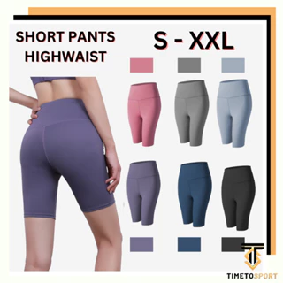 TIMETOSPORT Celana Pendek Olahraga Hight Waist Fitness Pants Import Premium 1004