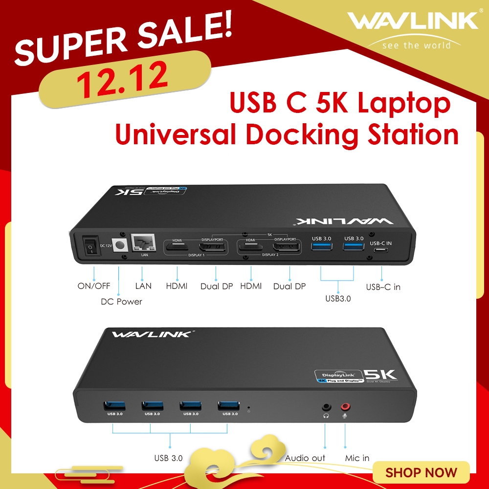 Jual USB C 5K Laptop Universal Docking Station Ultra HD Multiple