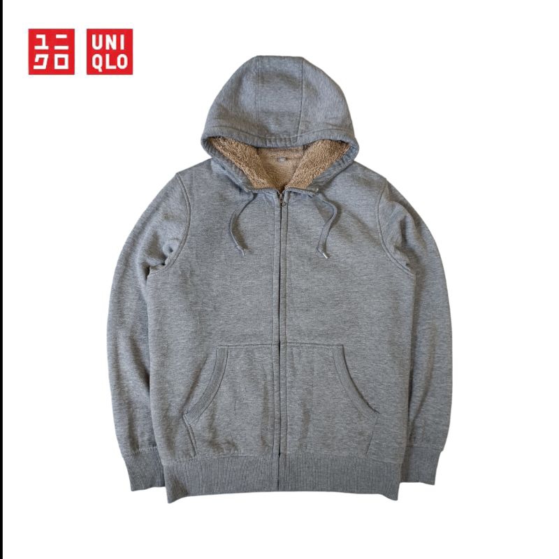 HOODIE SHERPA UNIQLO ORIGINAL JAKET TEBAL UNIQLO JAKET BULU UNIQLO ORIGINAL HOODIE SHERPA MUSIM DINGIN JAKET HOODIE ZIP UNIQLO SHERPA