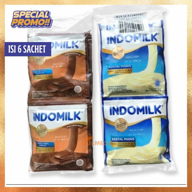 Jual (Isi 6 Sachet) Indomilk Susu Kental Manis Sachet 37gr Shopee