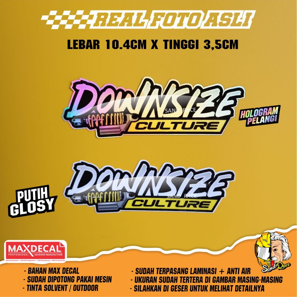 Jual stiker motor downsize culture viral kata kata / sticker down size ...