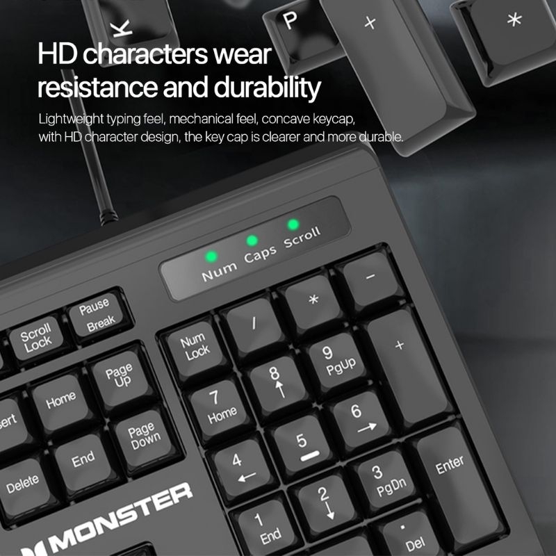 Jual Monster KM1 Office Wired Keyboard Laptop Komputer - Black | Shopee ...