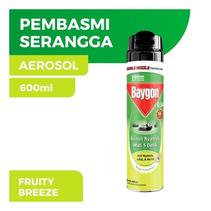 Jual Baygon Anti Nyamuk Lalat Kecoa Fruity Breeze 600ml Shopee Indonesia