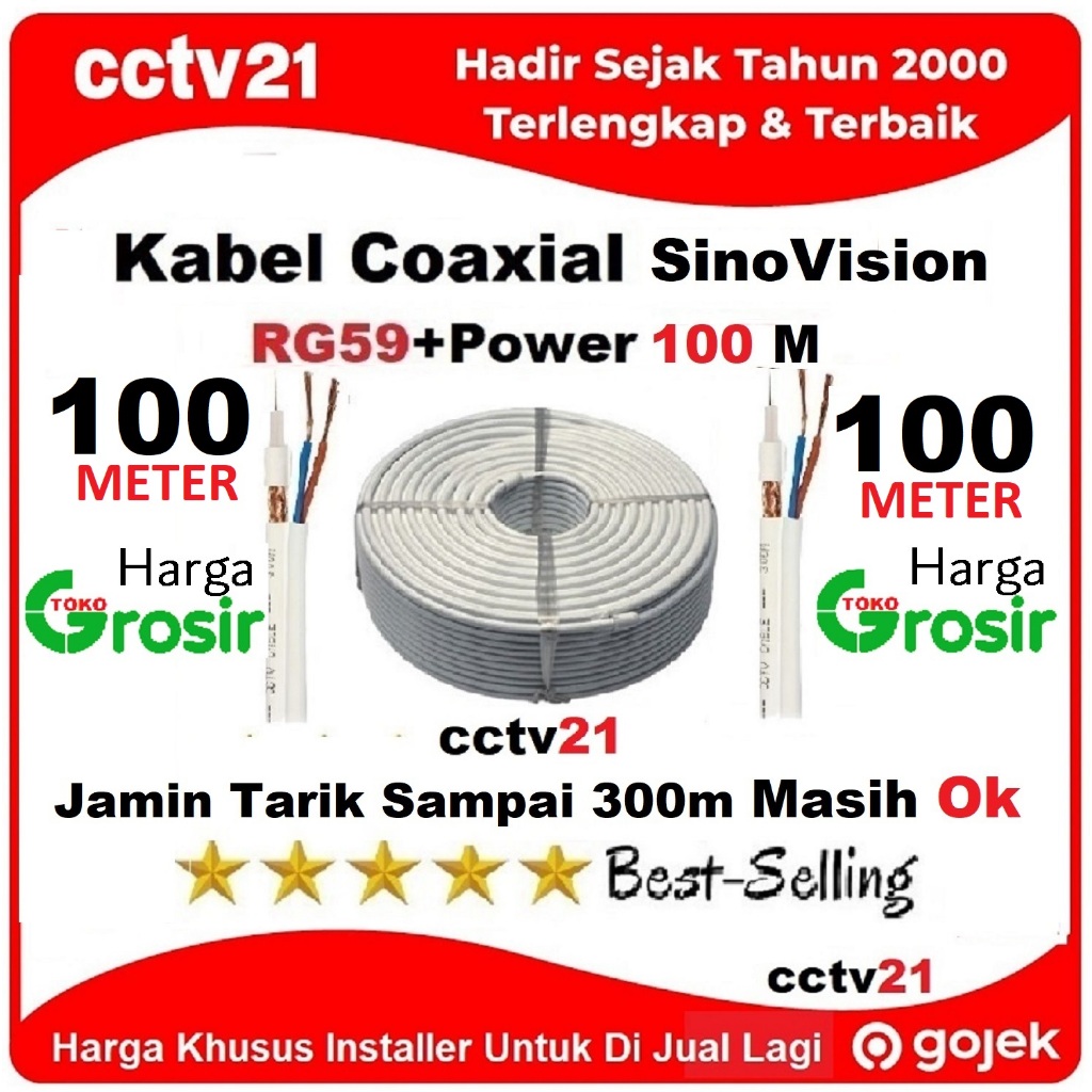 Jual Kabel CCTV Coaxial Terbaik SonoVision RG59+Power 100M Harga Khusus ...