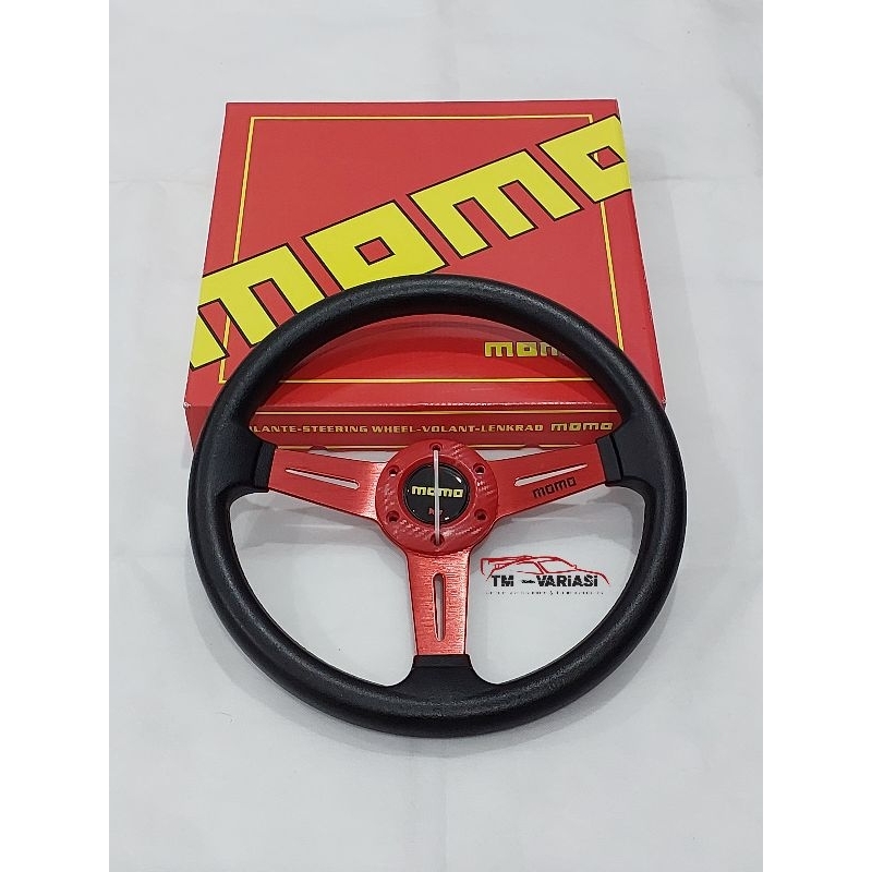Jual Stir Racing Logo Momo 13,5 Inchi Palang Merah | Shopee Indonesia