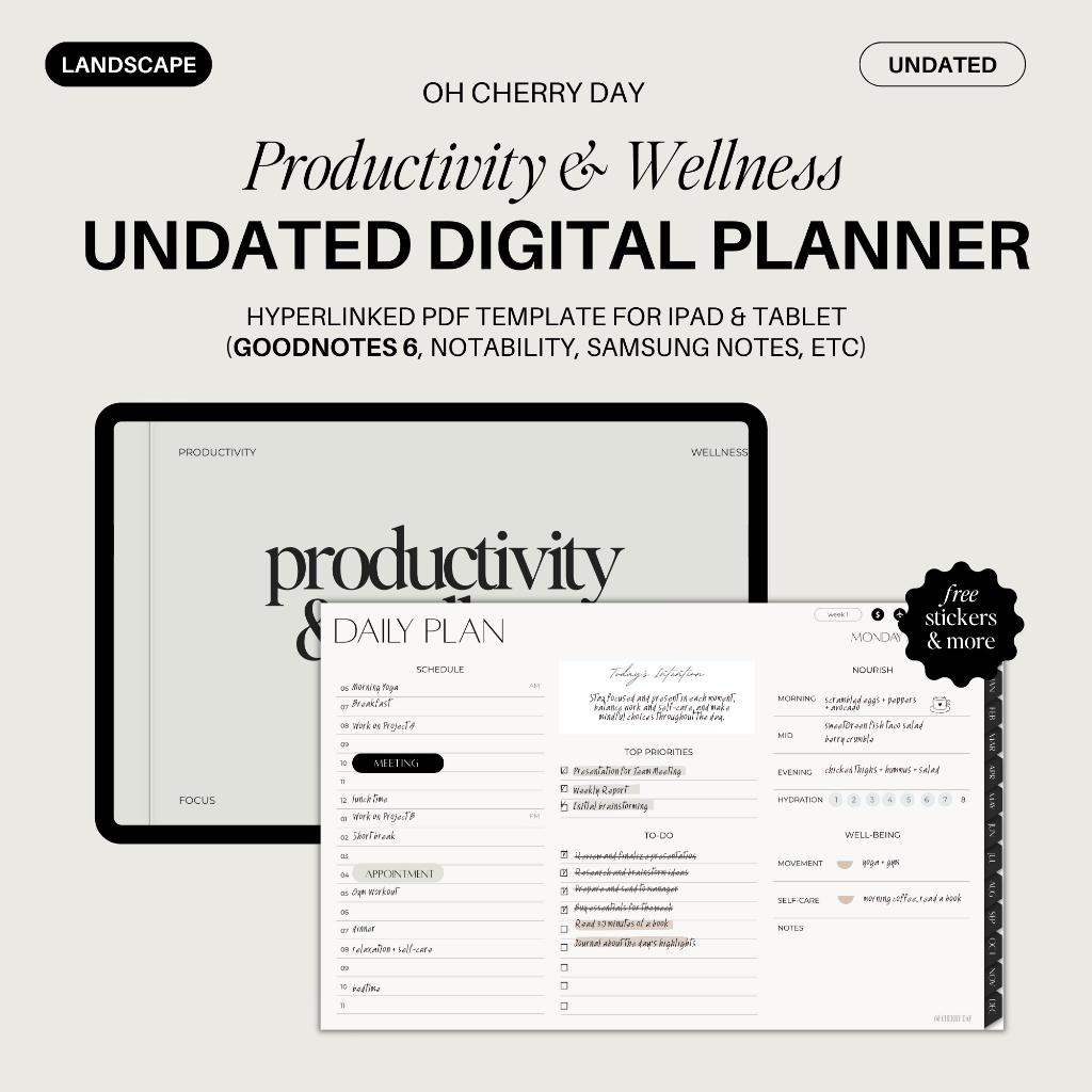 Jual Undated Digital Planner untuk iPad / Tablet Android, Productivity ...