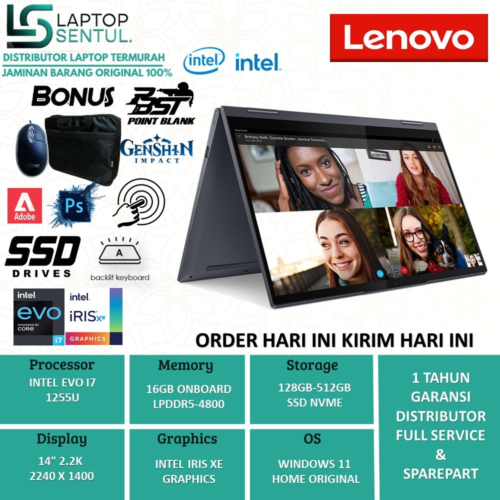 Jual Laptop Lenovo Yoga I In Ial Intel I Evo U Gen Ram Gb Ssd Tb K Ips