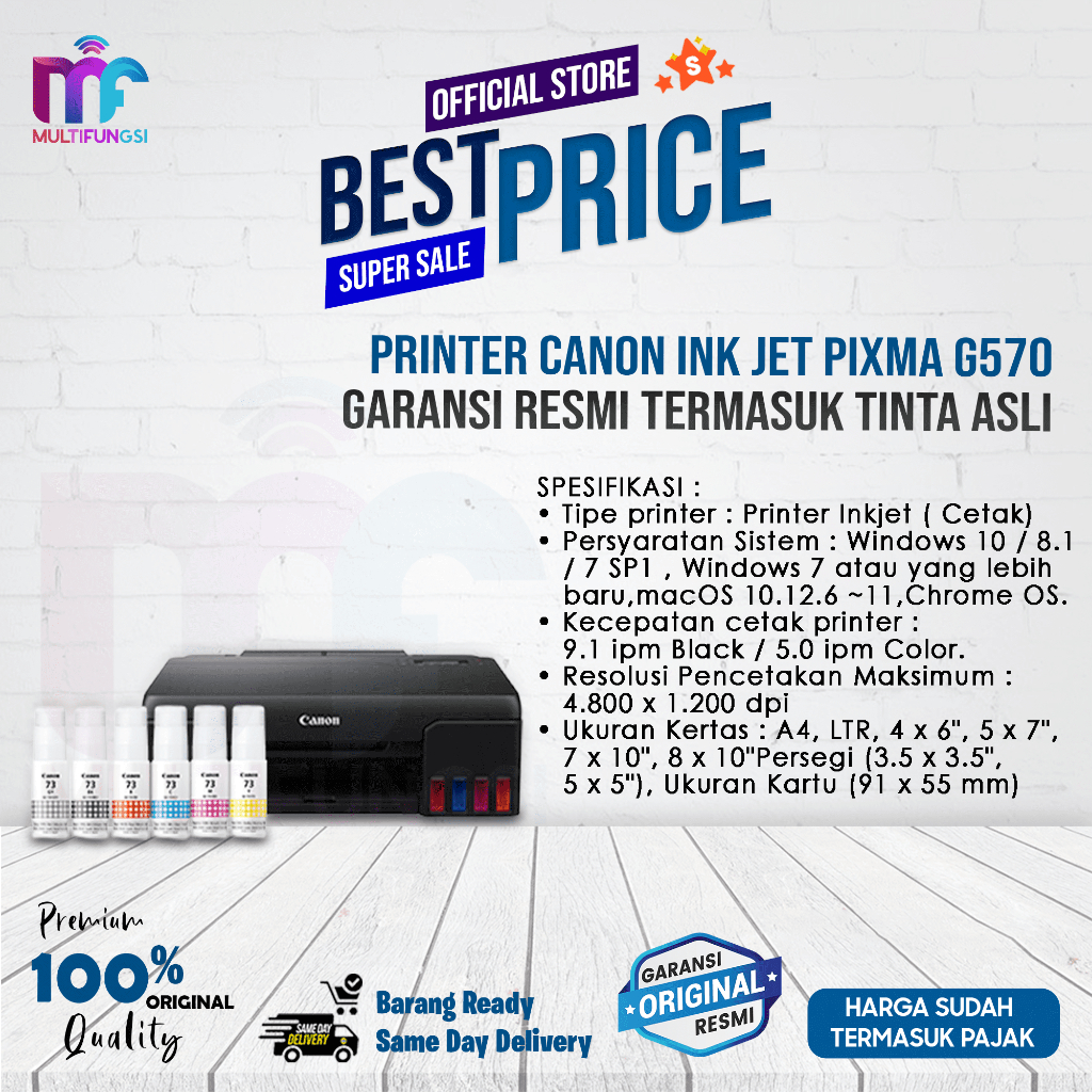 Jual Printer Canon Ink Jet PIXMA G570 Garansi Resmi | Shopee Indonesia
