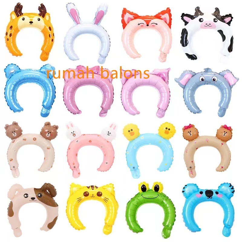 ISI (50 PCS )GROSIR Balon bando Mickey Minnie Mouse kartun unik headband  balon ulang tahun
