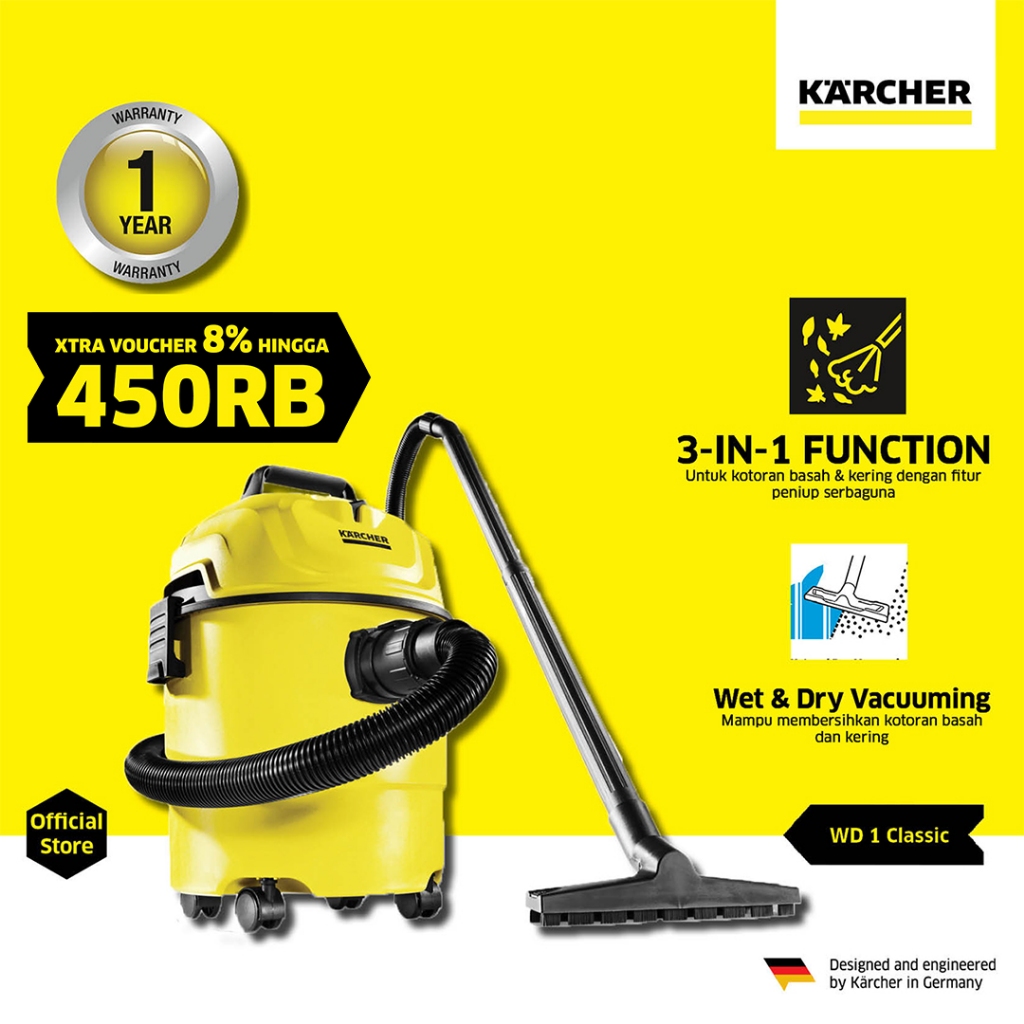 Jual KARCHER WD2 Vacuum Cleaner Wet and dry Vacum Cleaner, Karcher