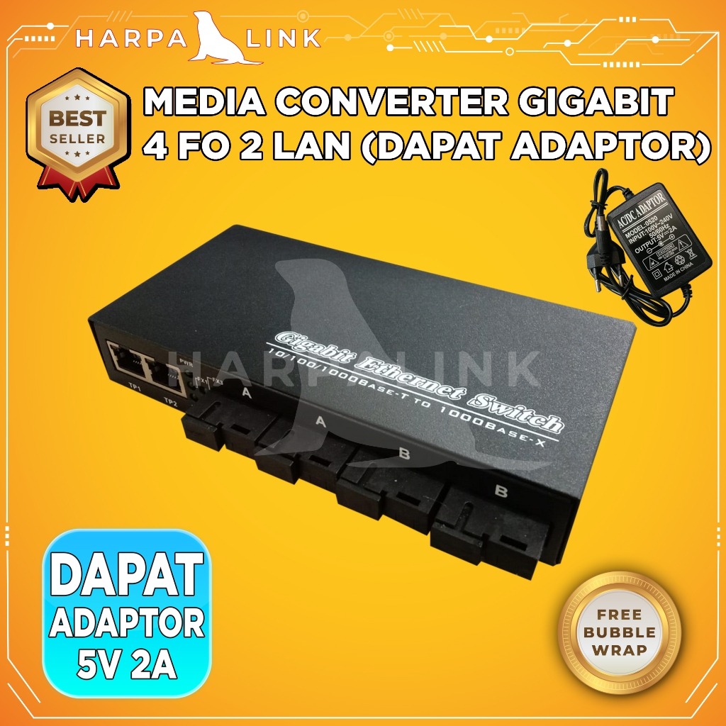 Jual Media Converter 4 FO 2 LAN 4 SC 2 RJ45 Gigabit 1000 Mbps Body ...
