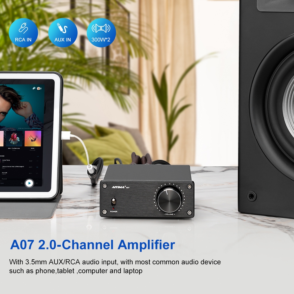 AIYIMA A07 TPA3255 2 canaux 300Wx2 HiFi 2.0 amplificateur Audio stéréo amplificateur de Puissance de Bureau Classe D ampli stéréo numérique